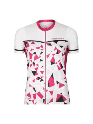 Doprava Zdarma Dámský cyklistický dres PROGRESS Ripresa bílá/malinová