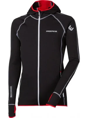 Expresní Doručení Pánská sportovní mikina PROGRESS Torez Hoody černá/červená
