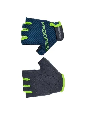 Dětské cyklistické rukavice PROGRESS Solo Mitts petrol/limetka Vrácení Zdarma